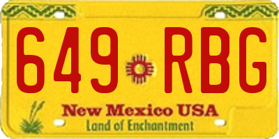NM license plate 649RBG