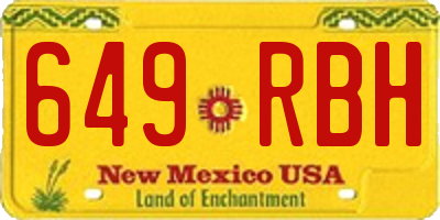 NM license plate 649RBH