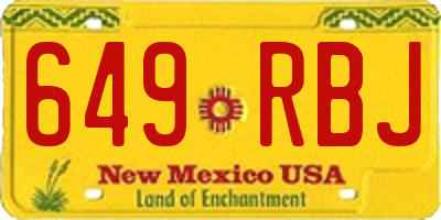 NM license plate 649RBJ