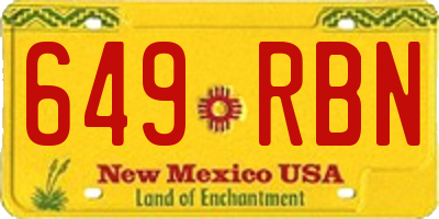 NM license plate 649RBN