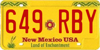 NM license plate 649RBY