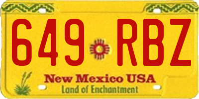 NM license plate 649RBZ