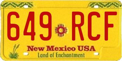 NM license plate 649RCF