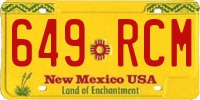 NM license plate 649RCM