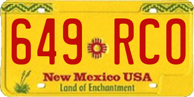 NM license plate 649RCO