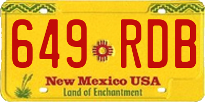 NM license plate 649RDB