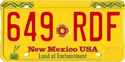 NM license plate 649RDF
