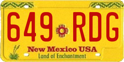 NM license plate 649RDG