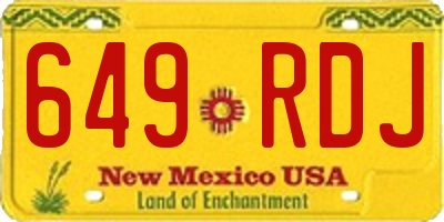 NM license plate 649RDJ