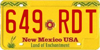 NM license plate 649RDT