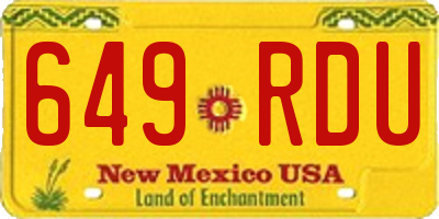 NM license plate 649RDU