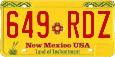 NM license plate 649RDZ