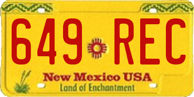 NM license plate 649REC