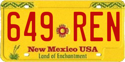 NM license plate 649REN