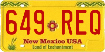 NM license plate 649REQ