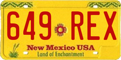 NM license plate 649REX