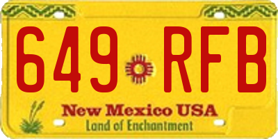 NM license plate 649RFB