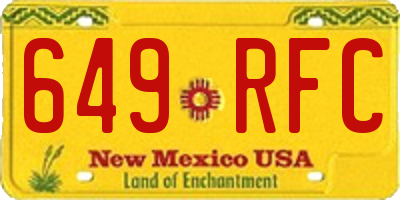 NM license plate 649RFC