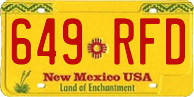NM license plate 649RFD