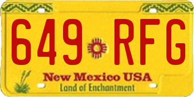 NM license plate 649RFG