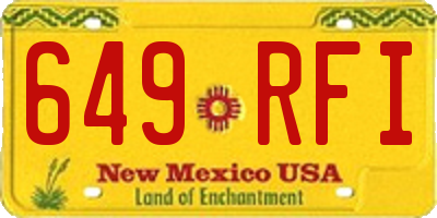 NM license plate 649RFI
