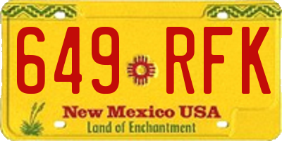 NM license plate 649RFK