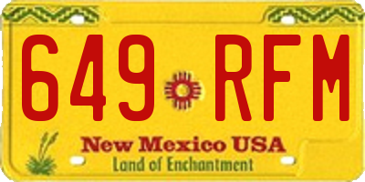 NM license plate 649RFM