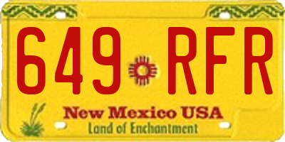 NM license plate 649RFR