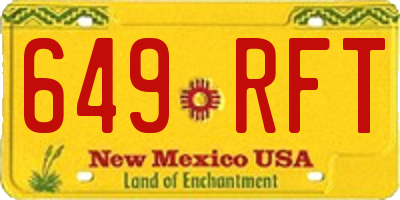 NM license plate 649RFT