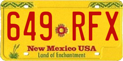 NM license plate 649RFX