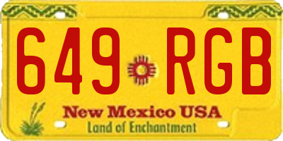 NM license plate 649RGB