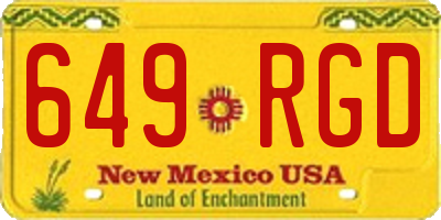 NM license plate 649RGD
