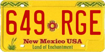 NM license plate 649RGE