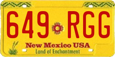 NM license plate 649RGG