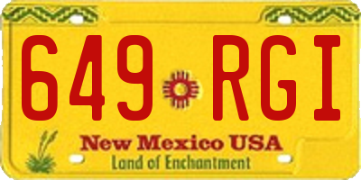 NM license plate 649RGI