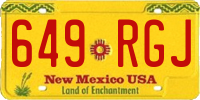 NM license plate 649RGJ