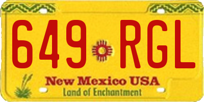 NM license plate 649RGL