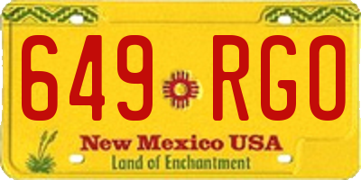 NM license plate 649RGO
