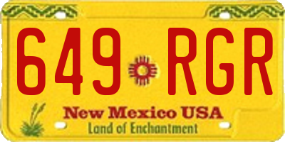 NM license plate 649RGR