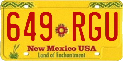 NM license plate 649RGU