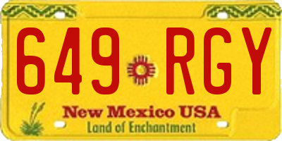 NM license plate 649RGY