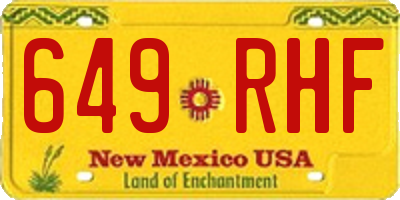 NM license plate 649RHF