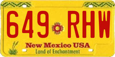 NM license plate 649RHW