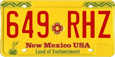 NM license plate 649RHZ