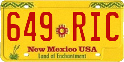 NM license plate 649RIC