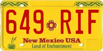 NM license plate 649RIF