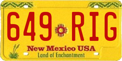 NM license plate 649RIG