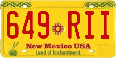 NM license plate 649RII