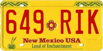 NM license plate 649RIK