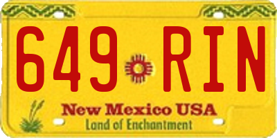 NM license plate 649RIN